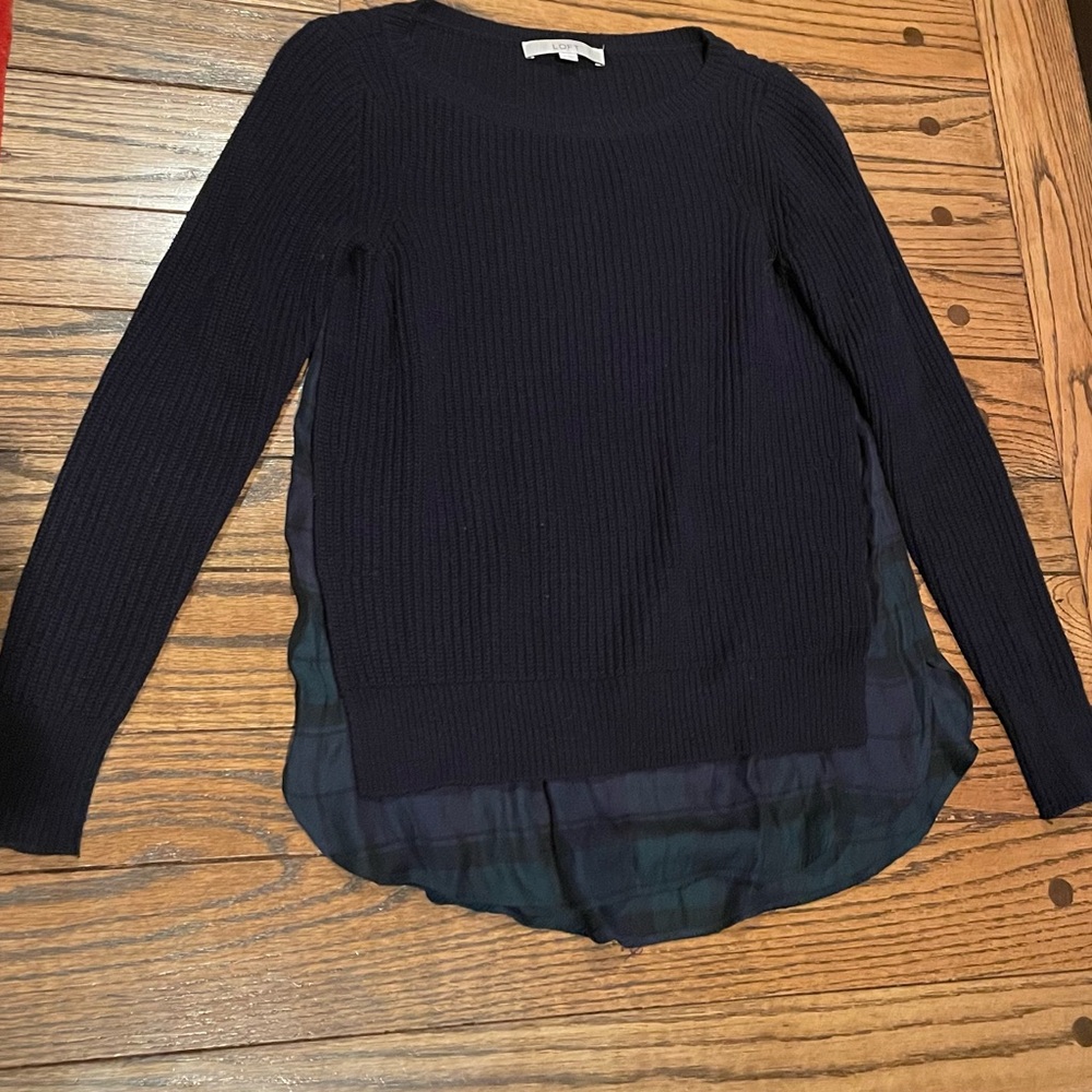 LOFT Dark Sweater with Textured Detail